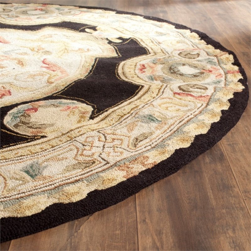Safavieh DuraRug 3' X 5' Hand Hooked Rug in Navy and Ivory
