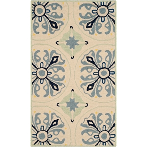 Safavieh Four Seasons 2'3&quot X 3'9&quot Hand Hooked Rug in Ivory and Blue