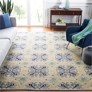 Safavieh Four Seasons 8' X 10' Hand Hooked Rug in Ivory and Blue