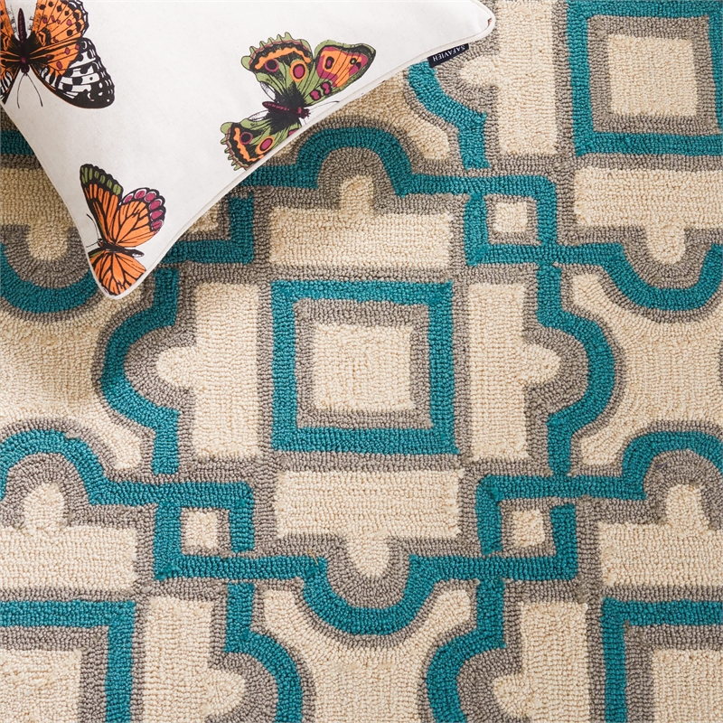 Safavieh Four Seasons 4' X 6' Hand Hooked Rug in Ivory and Aqua