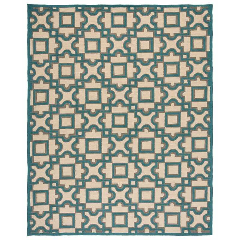 Safavieh Four Seasons 8' X 10' Hand Hooked Rug in Ivory and Aqua