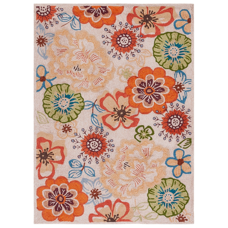 Safavieh Four Seasons 4' X 6' Hand Hooked Rug in Beige and Red