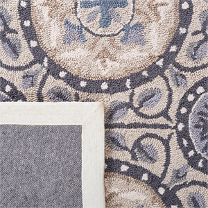 Safavieh Four Seasons 2'6&quot X 4' Hand Hooked Rug in Cement and Blue