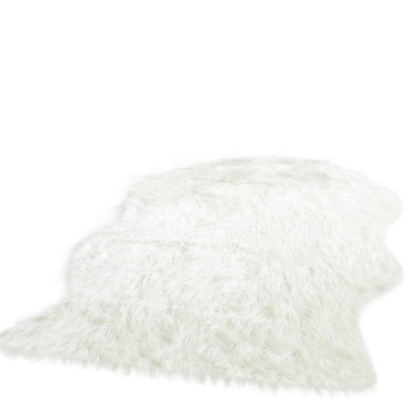 Safavieh Faux Sheep Skin 2' X 3' Power Loomed Acrylic Rug in Ivory