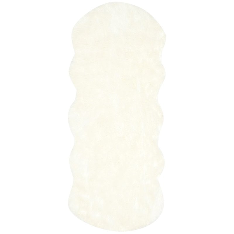 Safavieh Faux Sheep Skin 3' X 5' Power Loomed Acrylic Rug in Ivory