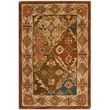 Safavieh Heritage 6' Round Hand Tufted Wool Rug in Green and Red