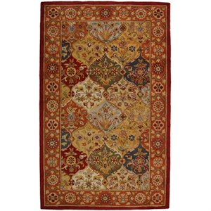Safavieh Heritage 4'6&quot X 6'6&quot Oval Hand Tufted Wool Rug in and Navy