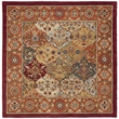 Safavieh Heritage 4' Square Hand Tufted Wool Pile Rug in and Red