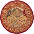 Safavieh Heritage 5' Round Hand Tufted Wool Pile Rug in and Red