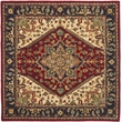 Safavieh Heritage 6' Square Hand Tufted Wool Pile Rug in Red