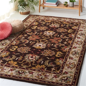 Safavieh Heritage 6' X 9' Hand Tufted Wool Pile Rug in Brown and Beige