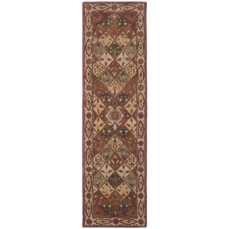 Safavieh Heritage 4' X 6' Hand Tufted Wool Pile Rug in Rust and Ivory
