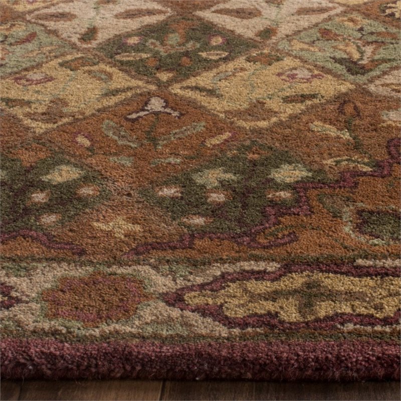 Safavieh Heritage 4' X 6' Hand Tufted Wool Pile Rug in Rust and Ivory