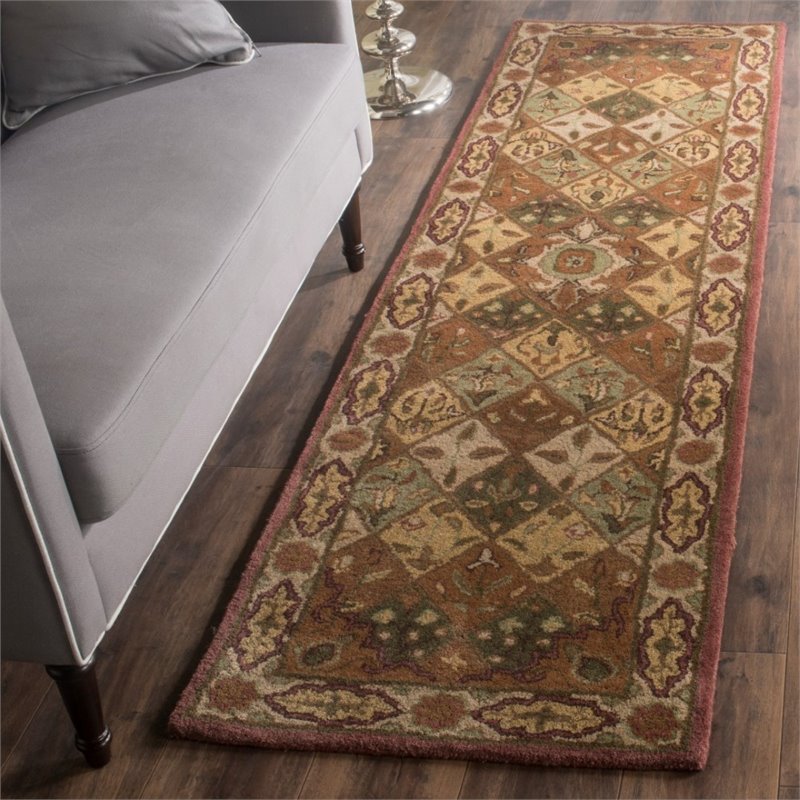 Safavieh Heritage 4' X 6' Hand Tufted Wool Pile Rug in Rust and Ivory