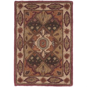 Safavieh Heritage 6' X 9' Hand Tufted Wool Pile Rug in Rust and Ivory