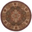 Safavieh Heritage 6' Round Hand Tufted Wool Rug in Rust and Ivory
