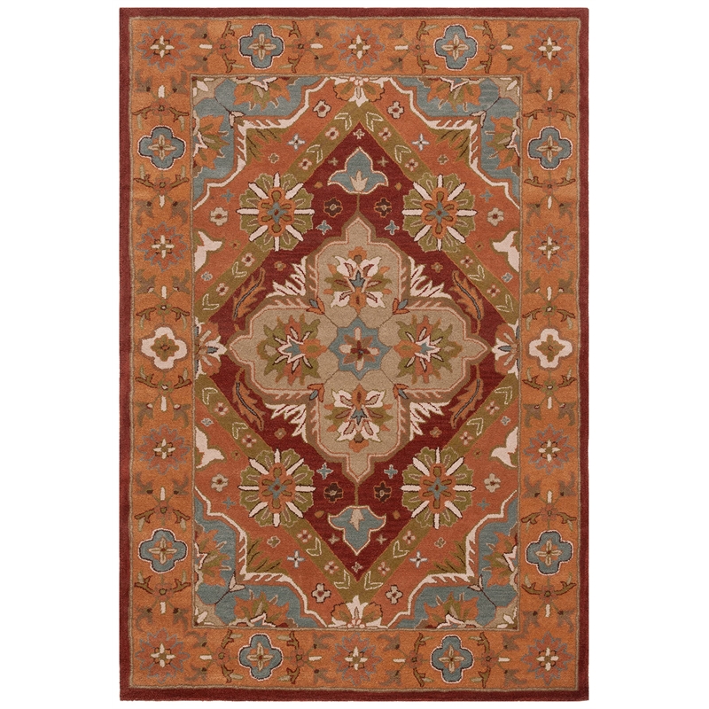 Safavieh Heritage 6' X 9' Hand Tufted Wool Pile Rug in Rust