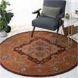 Safavieh Heritage 6' Round Hand Tufted Wool Pile Rug in Rust