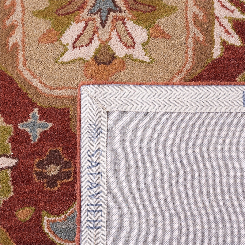 Safavieh Heritage 6' Round Hand Tufted Wool Pile Rug in Rust