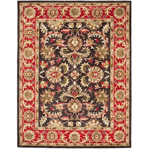 Safavieh Heritage 8'-3&quot x 11'-0&quot Wool Hand Tufted Rug in Chocolate / Red