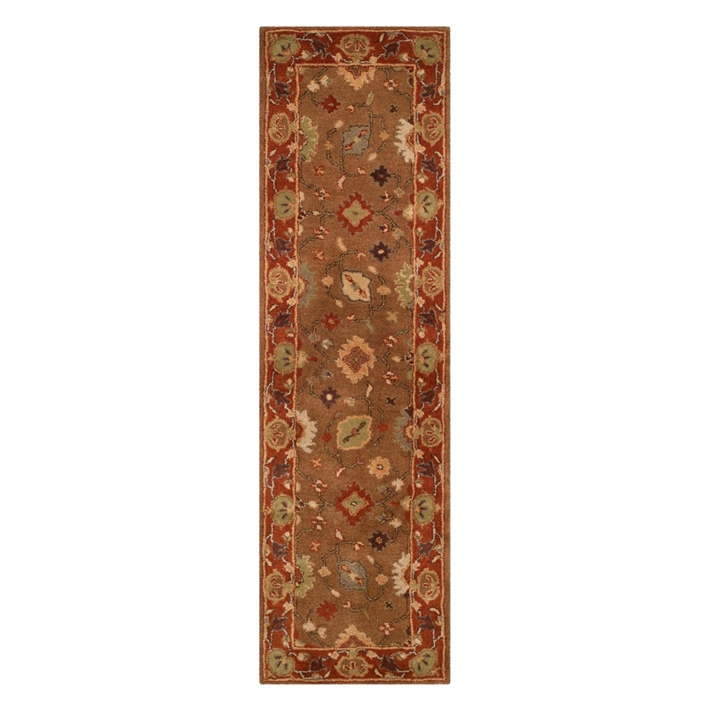 Safavieh Heritage 2' X 3' Hand Tufted Wool Pile Rug in Moss and Rust