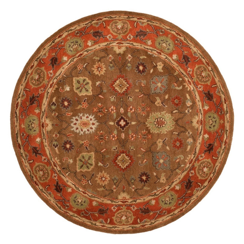 Safavieh Heritage 2' X 3' Hand Tufted Wool Pile Rug in Moss and Rust