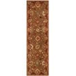 Safavieh Heritage 6' Round Hand Tufted Wool Rug in Moss and Rust