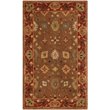 Safavieh Heritage 6' Round Hand Tufted Wool Rug in Moss and Rust