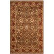 Safavieh Heritage 6' Round Hand Tufted Wool Rug in Moss and Rust