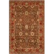 Safavieh Heritage 6' Round Hand Tufted Wool Rug in Moss and Rust