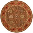 Safavieh Heritage 6' Round Hand Tufted Wool Rug in Moss and Rust
