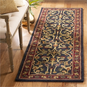 Safavieh Heritage 4' Square Hand Tufted Wool Rug in Black and Red