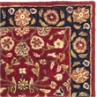 Safavieh Heritage 8' Square Hand Tufted Wool Rug in Red and Navy