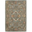 Safavieh Heritage 4' Round Hand Tufted Wool Rug in Blue and Blue