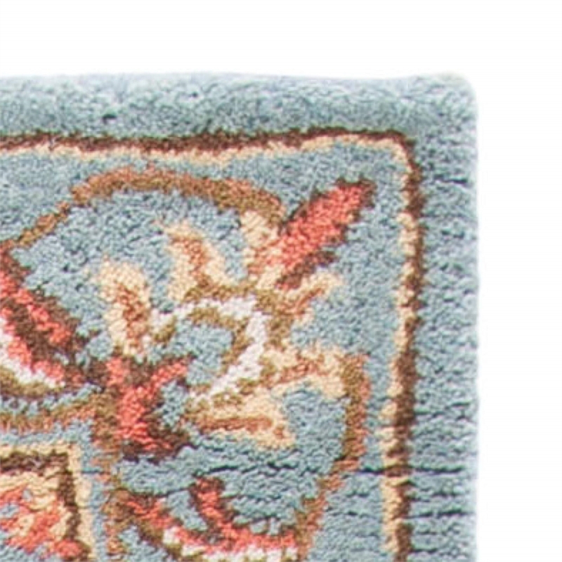 Safavieh Heritage 4' Round Hand Tufted Wool Rug in Blue and Blue