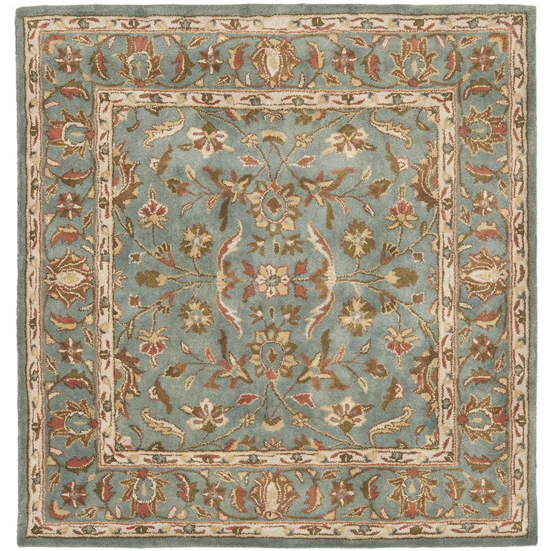 Safavieh Heritage 8' Square Hand Tufted Wool Rug in Blue and Blue