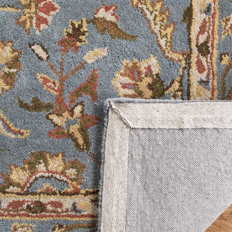 Safavieh Heritage 8' Square Hand Tufted Wool Rug in Blue and Blue