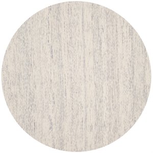Safavieh Himalaya 6' Round Hand Loomed Wool Pile Rug in Silver