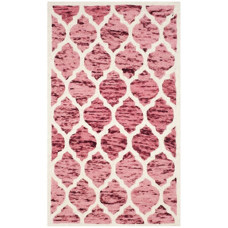Safavieh Himalaya 2' X 3' Hand Loomed Wool Pile Rug in Red and Ivory