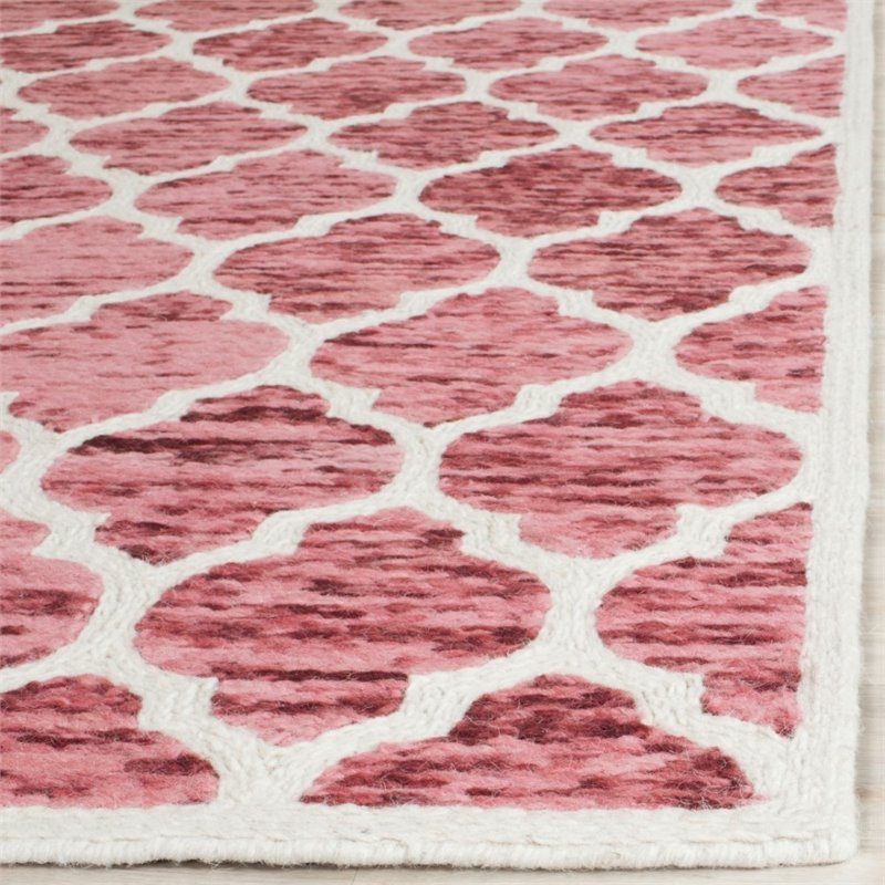 Safavieh Himalaya 2' X 3' Hand Loomed Wool Pile Rug in Red and Ivory