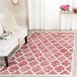 Safavieh Himalaya 6' Round Hand Loomed Wool Rug in Red and Ivory
