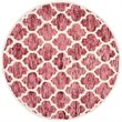 Safavieh Himalaya 6' Round Hand Loomed Wool Rug in Red and Ivory