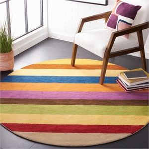 Safavieh Himalaya 6' Round Hand Loomed Wool Pile Rug in Yellow