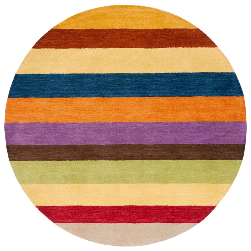 Safavieh Himalaya 6' Round Hand Loomed Wool Pile Rug in Yellow