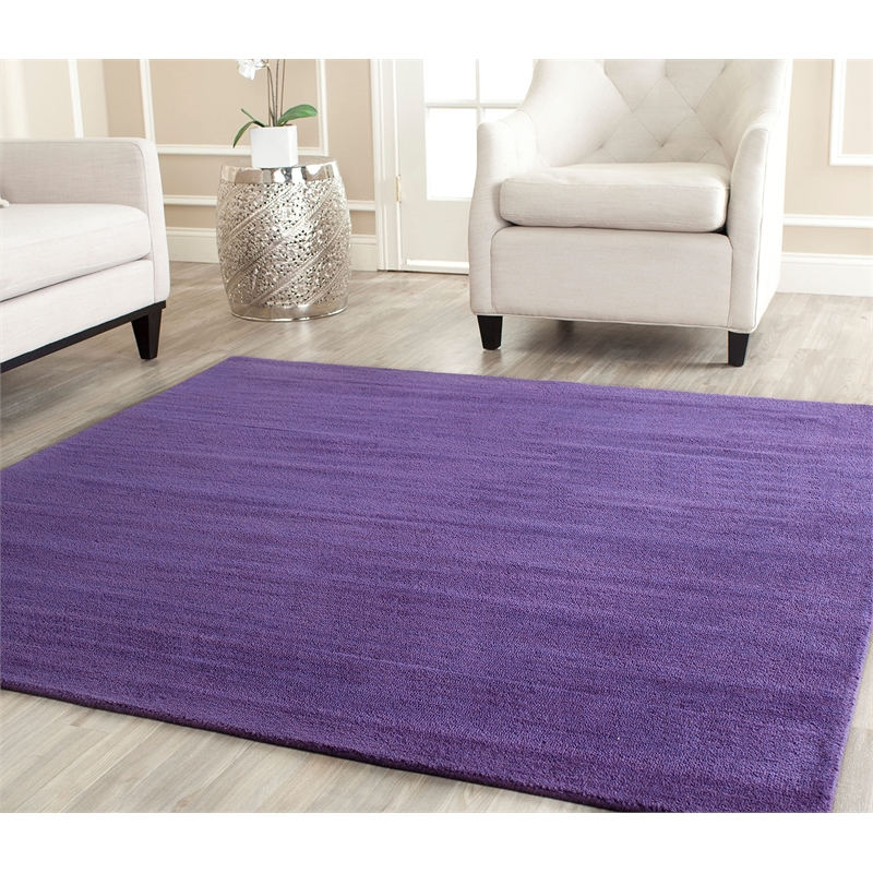 Safavieh Himalaya 4' Square Hand Loomed Wool Pile Rug in Purple
