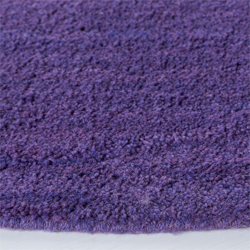 Safavieh Himalaya 6' Round Hand Loomed Wool Pile Rug in Purple