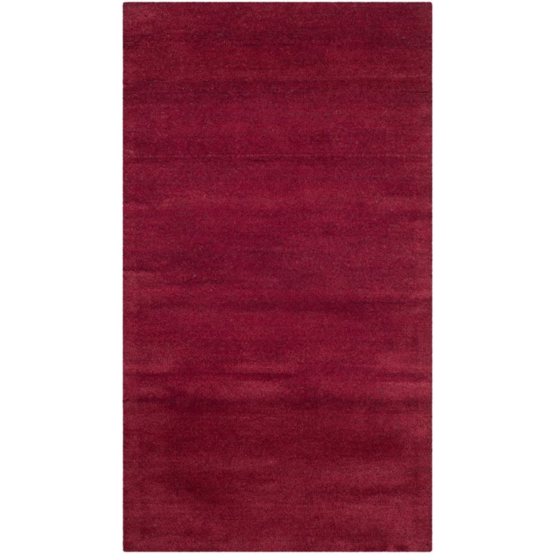 Safavieh Himalaya 6' Round Hand Loomed Wool Pile Rug in Red