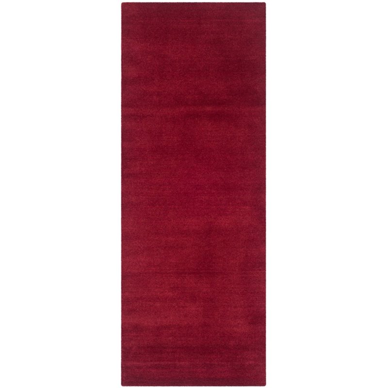 Safavieh Himalaya 6' Round Hand Loomed Wool Pile Rug in Red