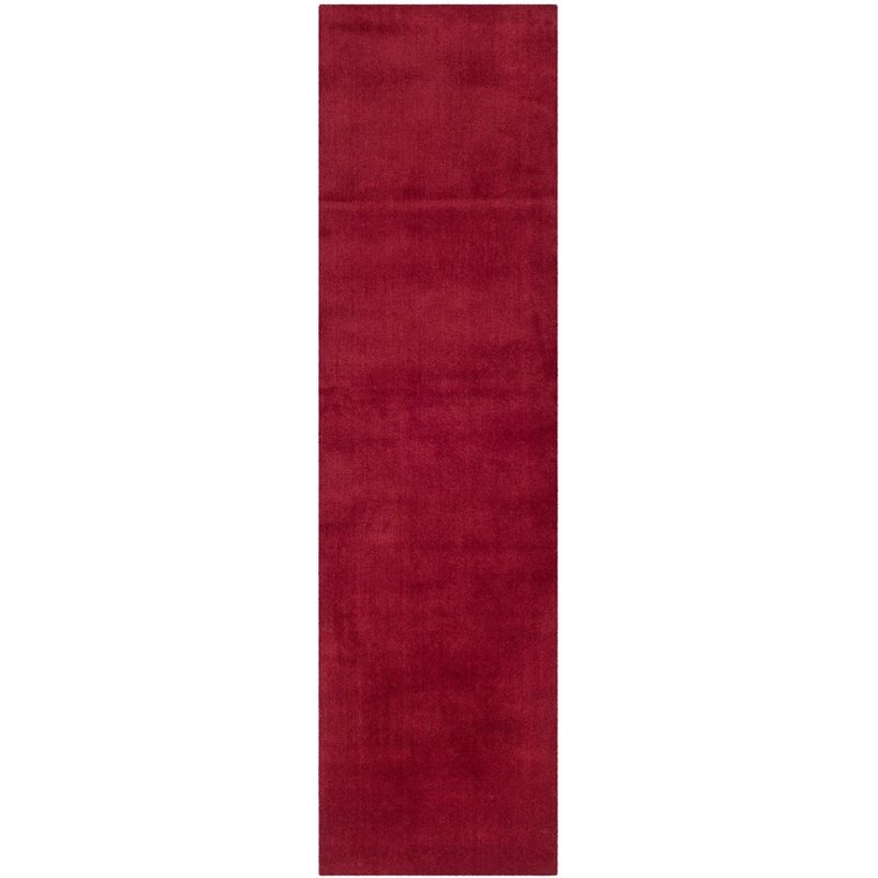 Safavieh Himalaya 6' Round Hand Loomed Wool Pile Rug in Red