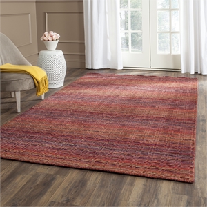 Safavieh Himalaya 6' Square Hand Loomed Wool Pile Rug in Red